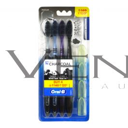 Oral-B Toothbrush Cavity Defense Charcoal 4s Medium