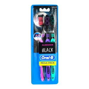 Oral-B Toothbrush All Rounder Black 3s Medium