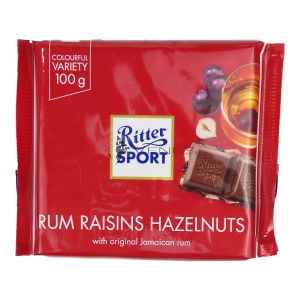 Ritter Sport Milk Chocolate with Rum Raisins Hazelnuts 100g