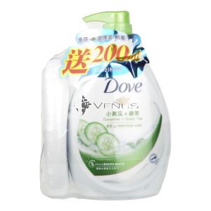 Dove Bodywash 1L Cucumber + Green Tea + FOC 200ml Bodywash