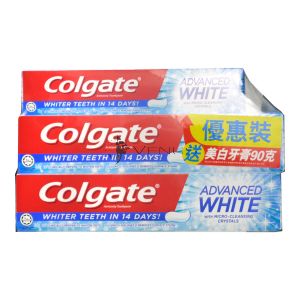 Colgate Toothpaste Advanced Whitening 2x160g+90g