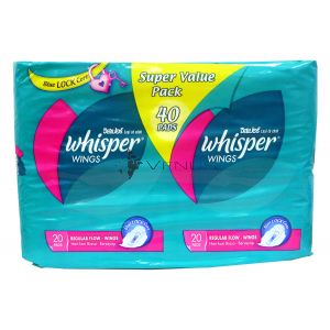 Whisper Regular Flow Wings Sanitary Pad (2x20s)
