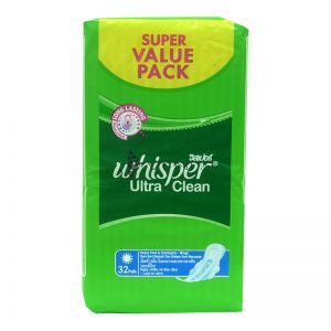 Whisper Ultra Clean Heavy and Overnight Wings Sanitary Pad 32s