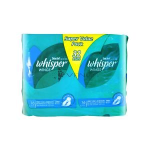Whisper Heavy Flow and Overnight Wings Sanitary Pad 32s
