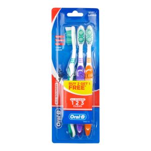 Oral-B All Rounder 123 Clean Toothbrush - Soft (2+1pc)