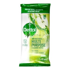 Dettol Anti Bacterial Multipurpose Cleansing Wipes 30s Green Apple