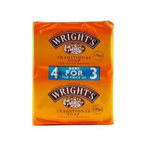 Wright's Traditional Coal Tar Bar Soap 125gX4