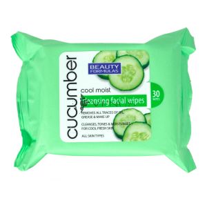 Beauty Formulas Cool Moist Cucumber Facial Wipes 30s