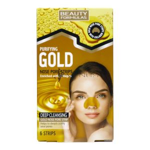 Beauty Formulas Purifying Gold Nose pore Strips 6s Deep Cleansing