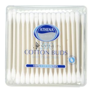 Athena Cotton Buds w/ Paper Stem 200s Square Tub