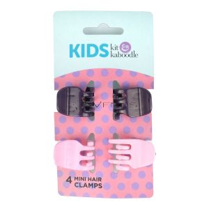 Kit&Kaboodle Kids Mini Hair Clamps 4s Assorted Colour