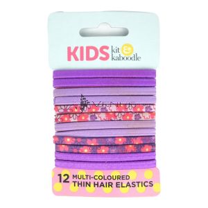 Kit&Kaboodle Kids Thin Hair Elastics 12s Multi-Coloured