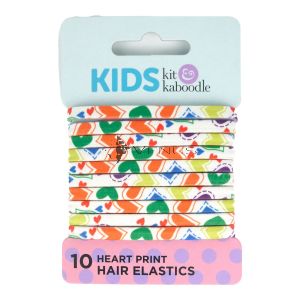 Kit&Kaboodle Kids Heart Print Hair Elastics 10s