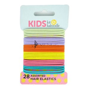 Kit&Kaboodle Kids Hair Elastics 28s Assorted Colour