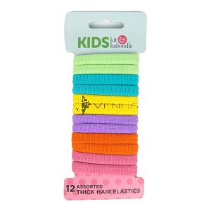 Kit&Kaboodle Kids Thick Hair Elastics 12s Assorted Colours