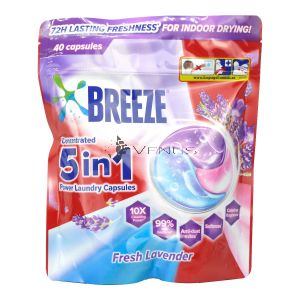 Breeze Laundry 40 Capsules 5 in 1 Fresh Lavender
