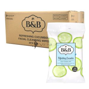 Belle And Bell Refreshing Cucumber Facial Cleansing Wipes 20s (1Carton=18Pack)