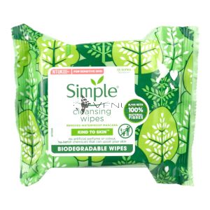 Simple Kind To Skin Biodegradable Cleansing Wipes 25s