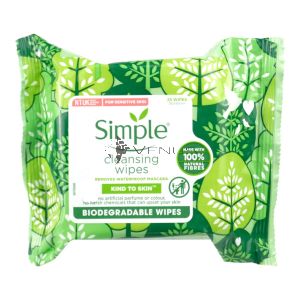 Simple Kind To Skin Biodegradable Cleansing Wipes 25s