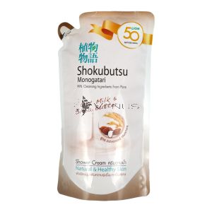 Shokubutsu Shower Cream Refill 500ml Oat Milk and Shea Butter 