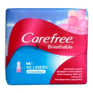 Carefree Breathable Pantiliners Unscented 40s