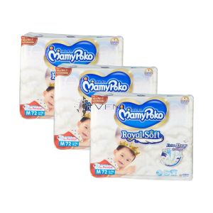 MamyPoko Royal Soft Tape Diaper M 72S (1Carton=3packs)