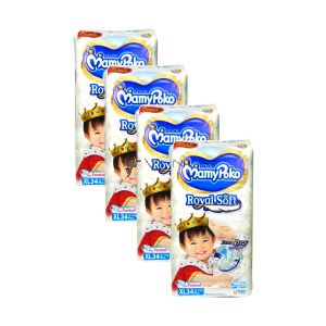 MamyPoko Royal Soft Tape Diaper XL 34S (1Carton=4pack)