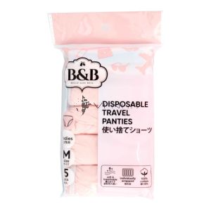 Belle And Bell Ladies M-Size 5s Pink Disposable Travel Panties 90cm-95cm
