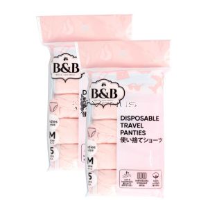 [PROMO] Belle And Bell Ladies M-Size 5s Pink Disposable Travel Panties 90cm-95cm (2 Pack)