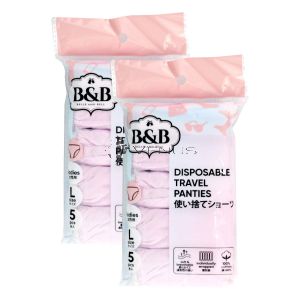 [PROMO] Belle And Bell Ladies L-Size 5s Purple Disposable Travel Panties 95cm-100cm (2 Pack)