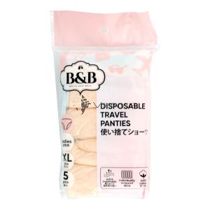 Belle And Bell Ladies XL-Size 5s Beige Disposable Travel Panties 100cm-105cm