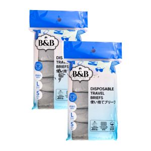 [PROMO] Belle And Bell Men L-Size 5s Dark Grey Disposable Travel Briefs 105cm-110cm (2 Pack)