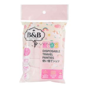 Belle And Bell Girl One-Size 5s Pink Kids Disposable Travel Panties