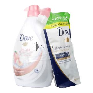 Dove Bodywash 1Lx2 (White Peach + White Tea) + FOC