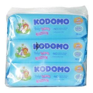 Kodomo Baby Wipes 70sx3 Blue
