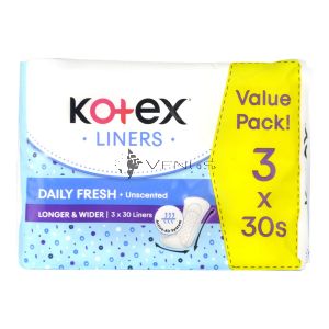 Kotex Fresh Longer & Wider 30sx3 Unscented