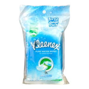 Kleenex Hand & Face Moist Wipes 10sx3 Pure Water