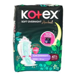 Kotex Super SLim Overnight Wing Heavy Flow 41cm 10s Herbal