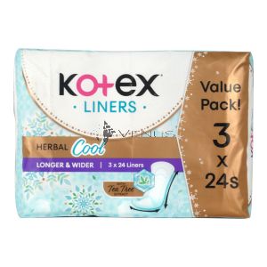 Kotex Liners Longer & Winder 24sx3 Herbal Cool