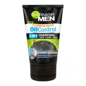 Garnier Men Turbo Oil Control 100ml 3In1 Charcoal Wash+Scrub+Mask