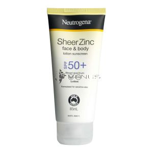 Neutrogena Sheer Zinc Face & Body Sunscreen Lotion SPF50 85ml For Sensitive Skin