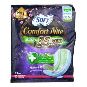 Sofy Comfort Nite Anti-Bacterial Slim Wing 35.5cm 14s