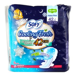 Sofy Cooling Fresh Nite Slim Wing 42cm 6s