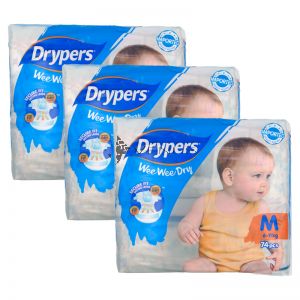 Drypers Wee Wee Dry M 74s (1Carton=3pack)