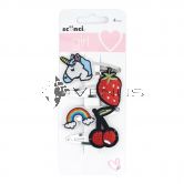 Scunci Girl Patch Snap Hair Clips 4Pcs Pack