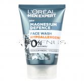 L'Oreal Men Face Wash Magnesium Defence 100ml Hypoallergenic