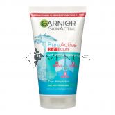 Garnier Pure Active 3in1 Clay Wash+Scrub+Mask 150ml