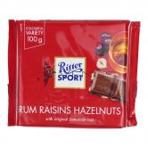 Ritter Sport Milk Chocolate with Rum Raisins Hazelnuts 100g