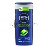 Nivea Men Body Hair Face 3in1 Shower Gel 250ml Energy