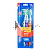 Oral-B All Rounder 123 Clean Toothbrush - Medium (2+1pc)